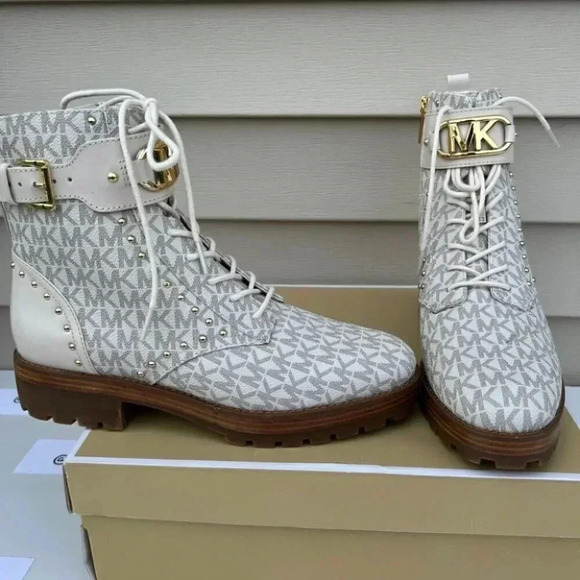 Michael kors MK Kincaid Lace up booties - Vanilla - Picture 1 of 14